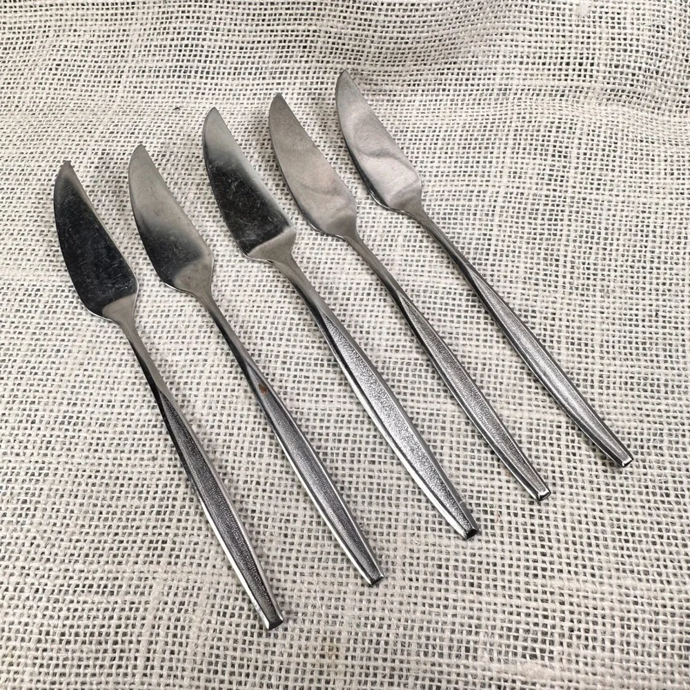 Ekco Eterna‎ Serenity Stainless Steel Butter Spreaders Set of 5 Vintage Japan